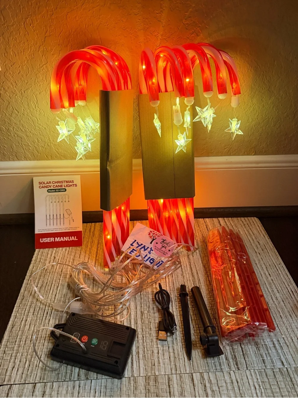 Solar Candy Cane Lights 12pcs